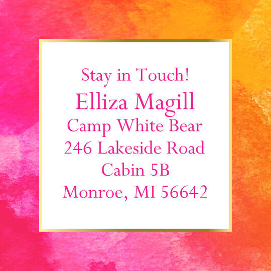 Pink Watercolor Camp Calling Cards